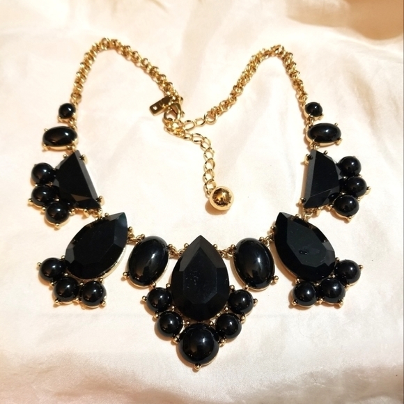 NEW Kate Spade New York Black Gold Statement Necklace - Picture 2 of 5